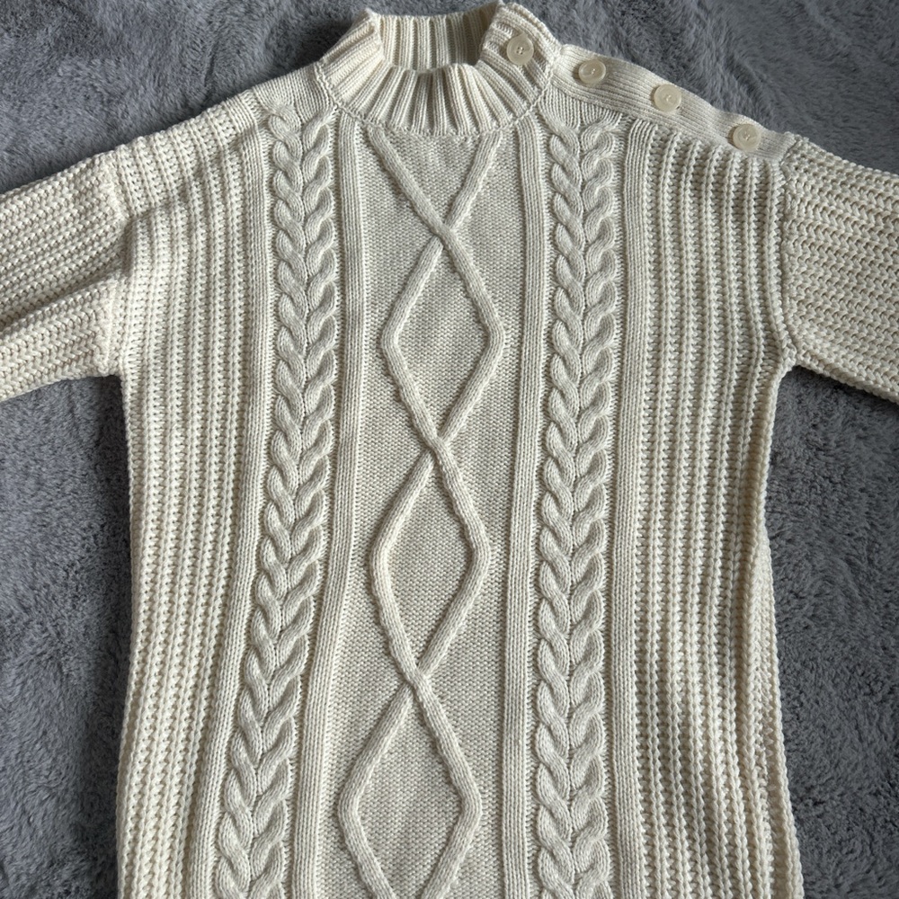 Cream sweater dress